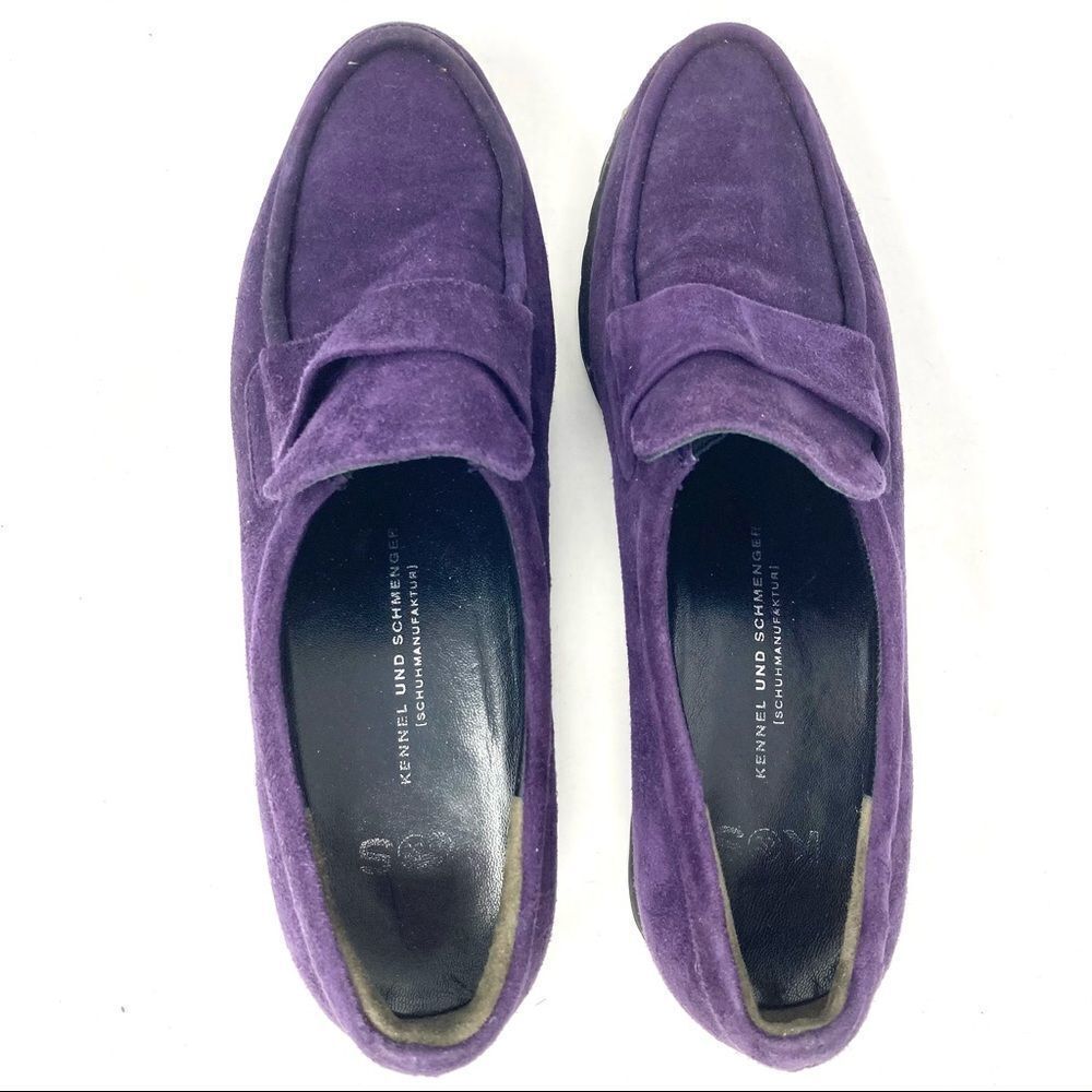 𝅺KENNEL Und Schmenger Chunky Purple Suede Loafers Size 8/38 - Picture 5 of 6